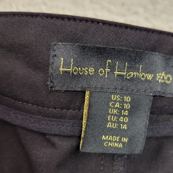 House of Harlow 1960 Stretch High Waist Straight Leg Ankle Pants Black Size 10 - Picture 2 of 8